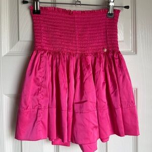 NATURAL LIFE Hot Pink Silk Flowy Shorts High Waist Boho Preppy Occasion Short XS